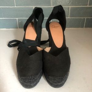 Castaner Carina  high black canvas espadrilles